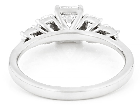Emerald Cut, Oval and Round White Lab-Grown Diamond H SI1 10K White Gold Ring 1.50ctw