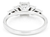 Emerald Cut, Oval and Round White Lab-Grown Diamond H SI1 10K White Gold Ring 1.50ctw