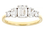 Emerald Cut, Oval and Round White Lab-Grown Diamond H SI1 10K Yellow Gold Ring 1.50ctw