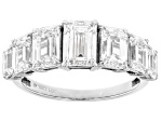 Certified Emerald Cut White Lab-Grown Diamond H SI1 10K White Gold Ring 4.00ctw
