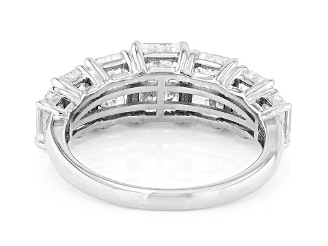 Certified Emerald Cut White Lab-Grown Diamond H SI1 10K White Gold Ring 4.00ctw