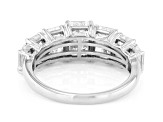 Certified Emerald Cut White Lab-Grown Diamond H SI1 10K White Gold Ring 4.00ctw