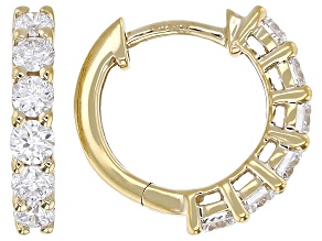 White Lab-Grown Diamond H SI1 14K Yellow Gold Over Sterling Silver Huggie Earrings 1.00ctw