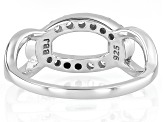 White Lab-Grown Diamond H SI1 Rhodium Over Sterling Silver Crossover Ring 0.25ctw