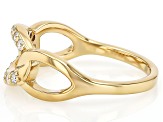 White Lab-Grown Diamond H SI1 14K Yellow Gold Over Sterling Silver Crossover Ring 0.25ctw