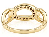 White Lab-Grown Diamond H SI1 14K Yellow Gold Over Sterling Silver Crossover Ring 0.25ctw