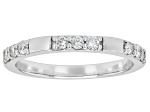 White Lab-Grown Diamond H SI1 Rhodium Over Sterling Silver Band Ring 0.25ctw