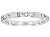 White Lab-Grown Diamond H SI1 Rhodium Over Sterling Silver Band Ring 0.25ctw