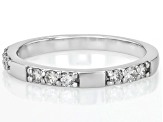 White Lab-Grown Diamond H SI1 Rhodium Over Sterling Silver Band Ring 0.25ctw