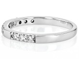 White Lab-Grown Diamond H SI1 Rhodium Over Sterling Silver Band Ring 0.25ctw