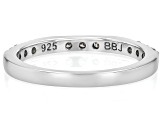 White Lab-Grown Diamond H SI1 Rhodium Over Sterling Silver Band Ring 0.25ctw