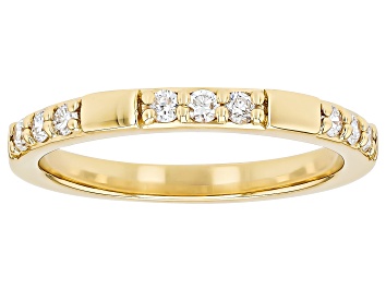Picture of White Lab-Grown Diamond H SI1 14K Yellow Gold Over Sterling Silver Band Ring 0.25ctw