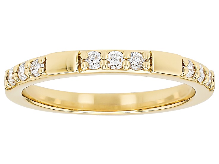 White Lab-Grown Diamond H SI1 14K Yellow Gold Over Sterling Silver Band Ring 0.25ctw