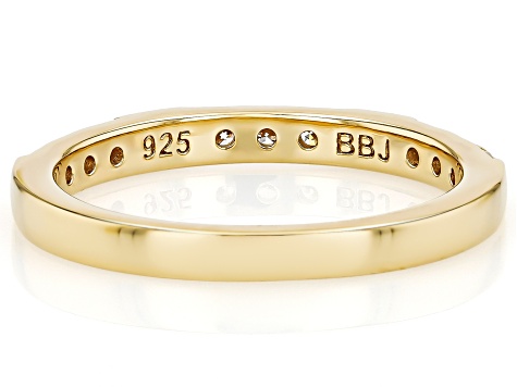 White Lab-Grown Diamond H SI1 14K Yellow Gold Over Sterling Silver