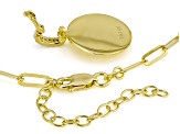 White Lab-Grown Diamond GH SI 18K Yellow Gold Over Silver Flower Enhancer Pendant W/Chain 0.20ctw