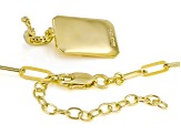White Lab-Grown Diamond GH SI 18K Yellow Gold Over Silver Cross Enhancer Pendant W/Chain 0.20ctw