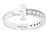 White Lab-Grown Diamond G-H VS Rhodium Over Sterling Silver Band Ring