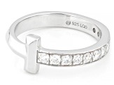 White Lab-Grown Diamond G-H VS Rhodium Over Sterling Silver Band Ring