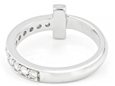 White Lab-Grown Diamond G-H VS Rhodium Over Sterling Silver Band Ring