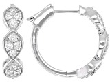 White Lab-Grown Diamond G-H VVS Rhodium Over Sterling Silver Hoop Earrings 1.00ctw