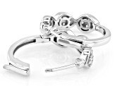 White Lab-Grown Diamond G-H VVS Rhodium Over Sterling Silver Hoop Earrings 1.00ctw