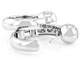 White Lab-Grown Diamond G-H VS Rhodium Over Sterling Silver Hoop Earrings 2.35ctw