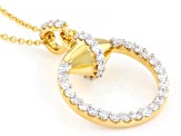 White Lab-Grown Diamond G-H VVS 18k Yellow Gold Over Sterling Silver Pendant With Chain 1.20ctw
