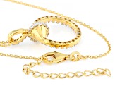 White Lab-Grown Diamond G-H VVS 18k Yellow Gold Over Sterling Silver Pendant With Chain 1.20ctw