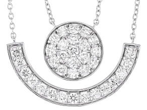 White Lab-Grown Diamond G-H VVS Rhodium Over Sterling Silver Layered Necklace 1.50ctw