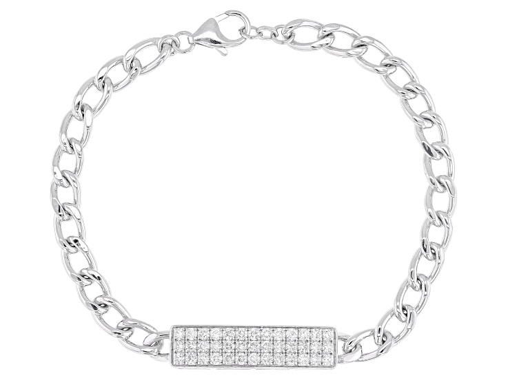White Lab-Grown Diamond G-H VVS Rhodium Over Sterling Silver