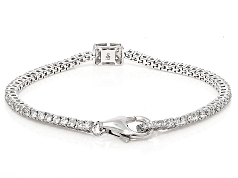 White Lab-Grown Diamond G-H VS Rhodium Over Sterling Silver Tennis Bracelet 3.50ctw