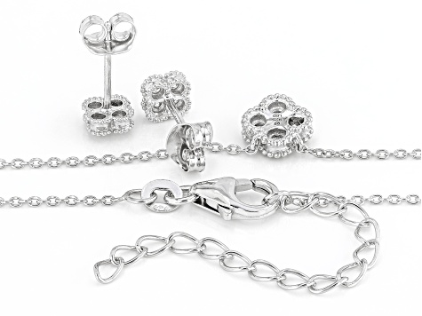 希少 ozwrt gold silver set White Lab-Grown Diamond G-H VS Rhodium Over Sterling Silver