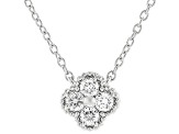 White Lab-Grown Diamond G-H VS Rhodium Over Sterling Silver Cluster Necklace And Earring Set 0.50ctw