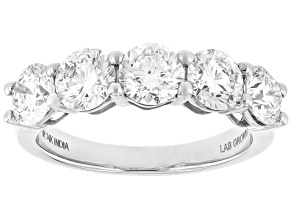 White Lab-Grown Diamond G-H VS 14k White Gold 5-Stone Ring 2.50ctw
