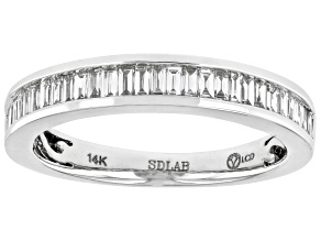 White Lab-Grown Diamond F SI 14k White Gold Band Ring 0.55ctw