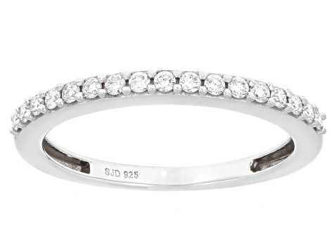 White Lab-Grown Diamond G-H SI Rhodium Over Sterling Silver Halo Ring With Matching Band 1.15ctw