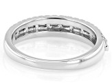 White Lab-Grown Diamond H SI Rhodium Over Sterling Silver Band Ring 0.50ctw