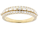 White Lab-Grown Diamond H SI 14K Yellow Gold Over Sterling Silver Band Ring 0.50ctw