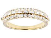 White Lab-Grown Diamond H SI 14K Yellow Gold Over Sterling Silver Band Ring 0.50ctw