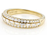 White Lab-Grown Diamond H SI 14K Yellow Gold Over Sterling Silver Band Ring 0.50ctw