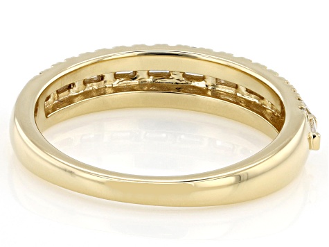 White Lab-Grown Diamond H SI 14K Yellow Gold Over Sterling Silver Band Ring 0.50ctw