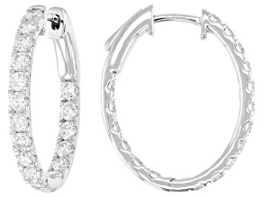 White Lab-Grown Diamond H SI1 10K White Gold Inside-Out Hoop Earrings 2.00ctw