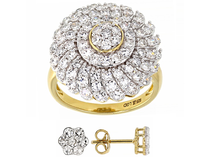 White Lab-Grown Diamond H SI 14K Yellow Gold Over Sterling Silver