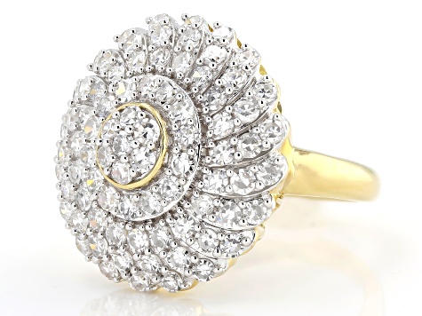 White Lab-Grown Diamond H SI 14K Yellow Gold Over Sterling Silver Earring and Ring Set 2.50ctw