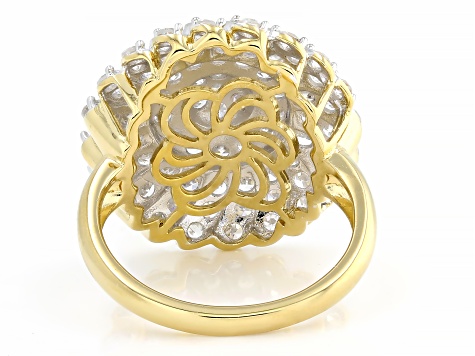 White Lab-Grown Diamond H SI 14K Yellow Gold Over Sterling