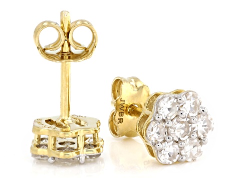 White Lab-Grown Diamond H SI 14K Yellow Gold Over Sterling Silver Earring and Ring Set 2.50ctw