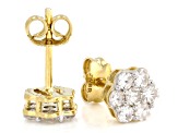White Lab-Grown Diamond H SI 14K Yellow Gold Over Sterling Silver Earring and Ring Set 2.50ctw