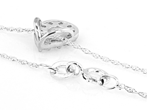 White Lab-Grown Diamond H SI Rhodium Over Sterling Silver Teardrop Pendant With Chain 0.25ctw