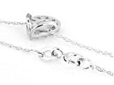 White Lab-Grown Diamond H SI Rhodium Over Sterling Silver Teardrop Pendant With Chain 0.25ctw
