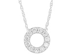 White Lab-Grown Diamond H SI Rhodium Over Sterling Silver Circle Pendant With Chain 0.25ctw